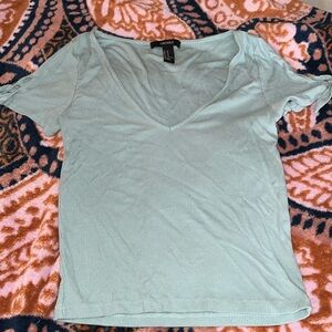 Turquoise blue, middle links T-shirt with ties on the shoulders